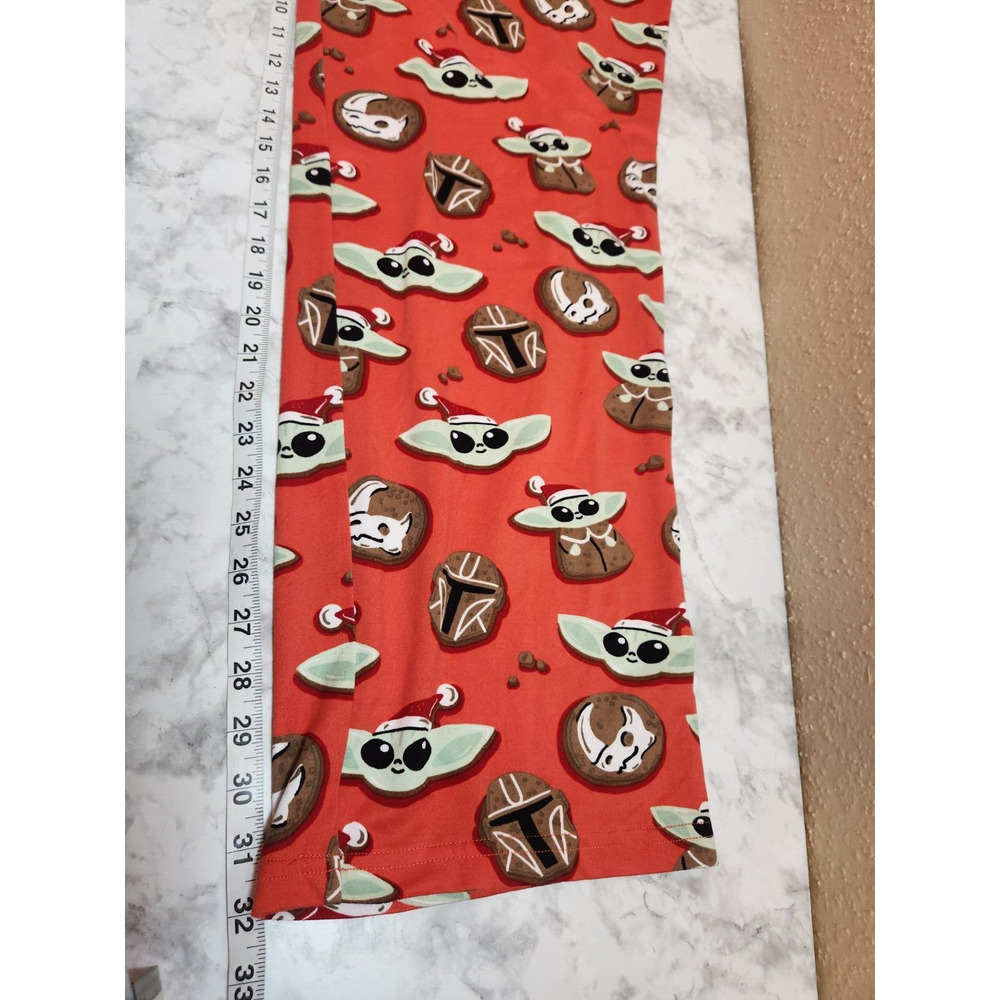 Star Wars Mens Red Baby Yoda Mandalorian Printed Pajama Pants Size XL - Picture 7 of 7